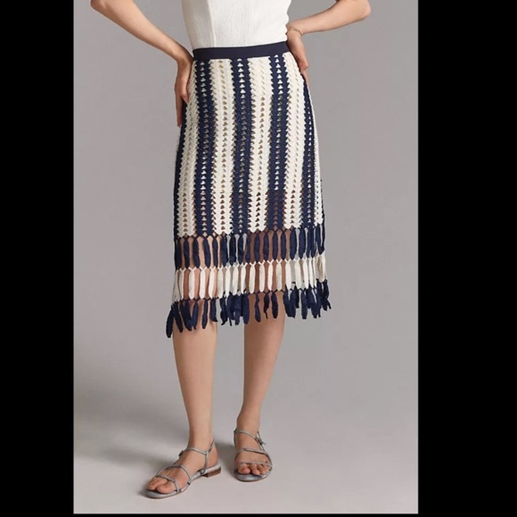 Anthropologie NWT Eva Franco Crochet MIDI Skirt Size XS. - Picture 2 of 14
